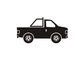  Pick up car simple illustration in black and white.