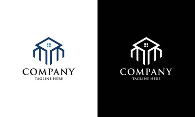 Building construction and house business logo. Geometric line logo. Vector template
