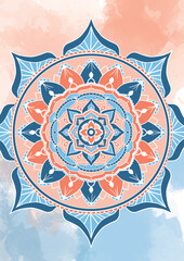 Blue-Orange Mandala wallpaper cellphone