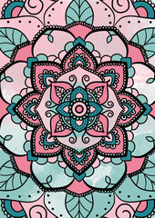 Blue-Orange Mandala wallpaper