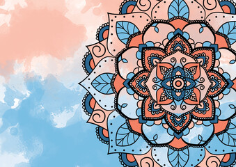 Blue-Orange Mandala wallpaper
