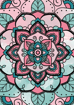 Blue-Orange Mandala wallpaper