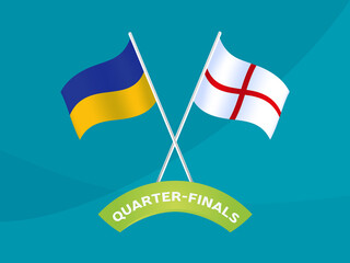 ukraine vs england match vector illustration Football euro 2020 championship