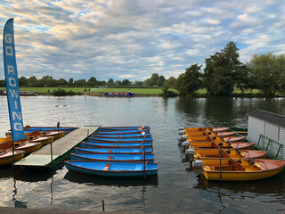 Rowing boats on the Thames, Windsor, England September 2020