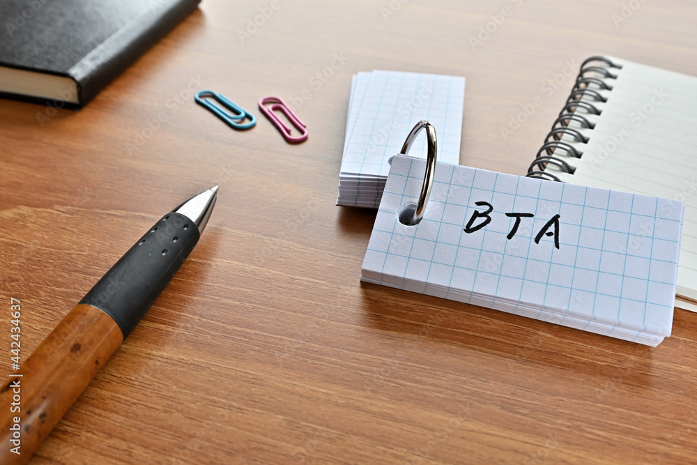 Poster there is a word book with the word of bta which is an abbreviation for behavioral targeting advertis