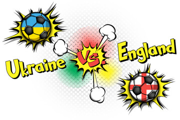 Soccer game Ukraine vs England