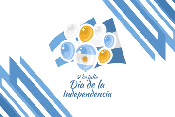 Translate: July 9, Independence day of Argentina vector illustration. Suitable for greeting card, poster and banner 