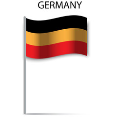 3d germany flag stick for textile design. Color wave. Vector illustration. Stock image.