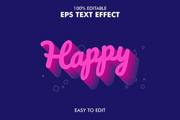 Easy Editable 3D Text Effect Addon EPS File 