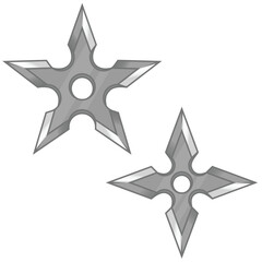 Vector design of two shuriken, ninja weapons, elements of Japanese culture and folklore © DeibyVargas