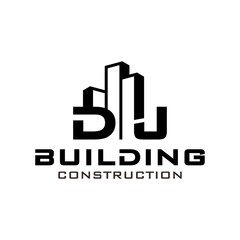 Building Construction Real Estate logo initials DJ