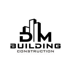 Building Construction Real Estate logo initials DM