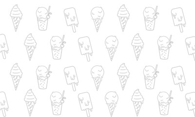 アイスクリームの背景壁紙 白黒　ice cream wallpaper