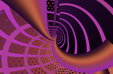 espiral morado, fondo de arte digital, arte óptico. 