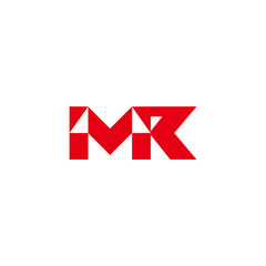 letter mr triangles geometric mosaic logo vector