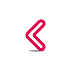 letter k arrow thin line simple logo vector