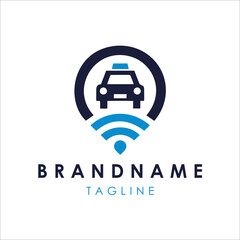 Taxi map logo design vector