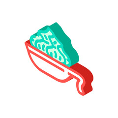 spice wasabi on plate isometric icon vector. spice wasabi on plate sign. isolated symbol illustration