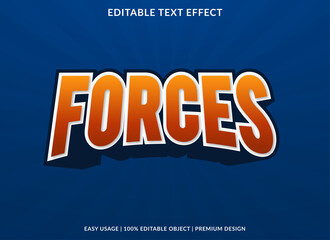 forces text effect template design with abstract style use for business brand and logo