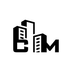 Building Construction Real Estate logo initials CM