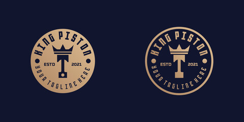 piston and crown logos for repair shops and mechanics