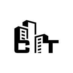 Fototapeta na wymiar Building Construction Real Estate logo initials CT