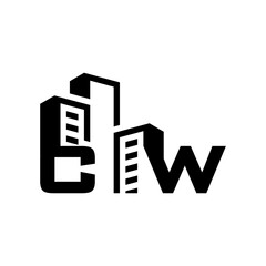 Fototapeta premium Building Construction Real Estate logo initials CW