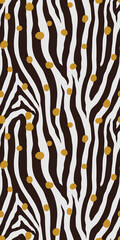 Zebra monochrome seamless pattern. Vector animal skin print. Fashion stylish organic texture.