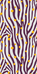 Zebra colorful seamless pattern. Vector animal skin print. Fashion stylish organic texture.