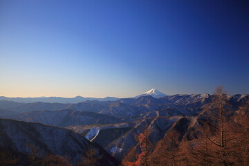 Naklejka na ściany i meble Mt.Kumotori, winter 冬の雲取山トレッキング