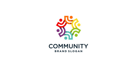 Community and team work logo abstract Premium Vector part 1