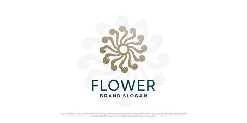 Flower logo template with creative unique concept Premium Vector part 1