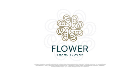Flower logo template with creative unique concept Premium Vector part 3