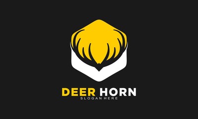 Creative deer horn icon logo