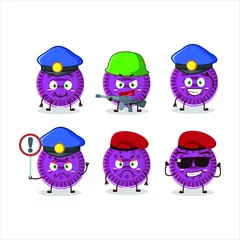 Fotobehang A dedicated Police officer of grapes biscuit mascot design style. Vector illustration © kongvector
