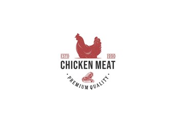 chicken meat label and badge, vector illustration on white background
