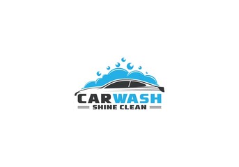Fototapeta na wymiar logo for a car wash with an illustration of a car full of foam