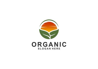 organic logo template in white background