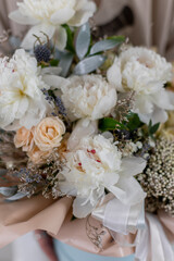 A bouquet of peonies. White peonies . 