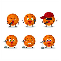 A Cute Cartoon design concept of orange biscuit singing a famous song. Vector illustration
