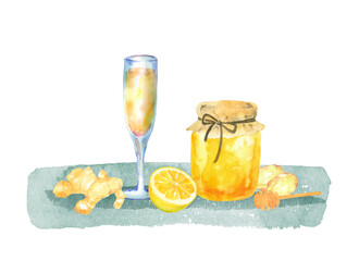 ハチミツとショウガとレモンのドリンク