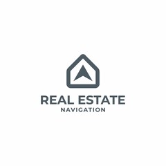 Fototapeta premium real estate logo,home navigation,home with compass,home with arrow