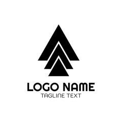 triple Triangle Icon Abstract Monogram logo concept design illustration