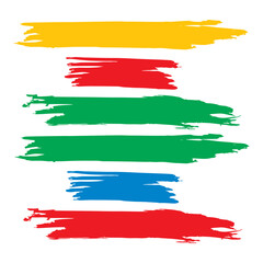 Obraz premium Blue Brushes Collection. Green Ink Abstract. Yellow Stroke Distress. Brushstroke Graffiti. Watercolor Square. Grungy Graffiti. Paintbrush Splatter. Dirty Background.