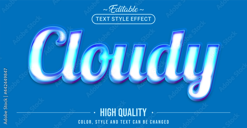 Poster Editable text style effect - Cloudy text style theme.