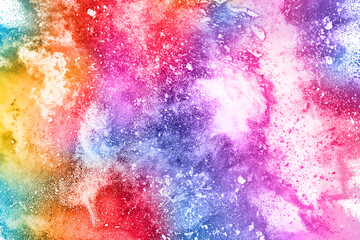 Fototapeta premium abstract powder splatted background. Colorful powder explosion on white background. Colored cloud. Colorful dust explode. Paint Holi.