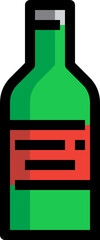 glass bottle color outline icon