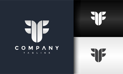 monogram letter UF logo