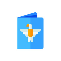 US Passport, Visa Flat Icon Logo Illustration Vector Isolated. Independence Day of America and 4th of July Icon-Set. Suitable for Web Design, Logo, App, and Upscale Your Business.