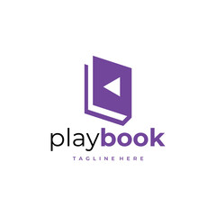 simple and modern play book logo design template